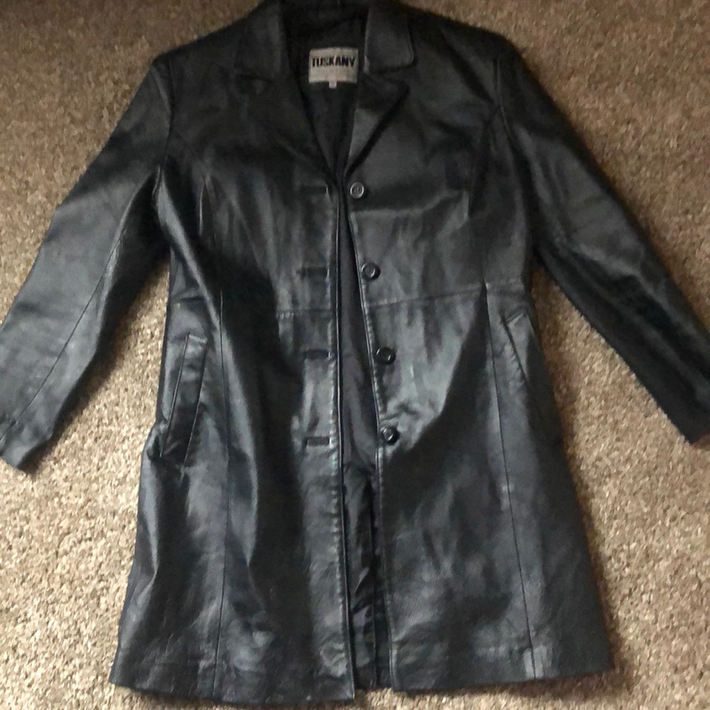 Tuskany real leather trench coat